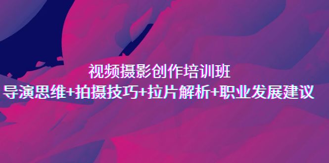 视频摄影创作培训班，导演思维+拍摄技巧+拉片解析+职业发展建议-可创副业网