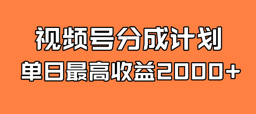 全新蓝海 视频号掘金计划 日入2000+-可创副业网