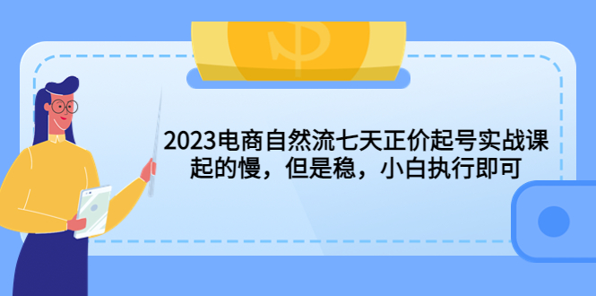 2023电商自然流七天正价起号实战课：起的慢，但是稳，小白执行即可！-可创副业网