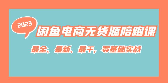 闲鱼电商无货源陪跑课，最全、最新、最干，零基础实战！-可创副业网