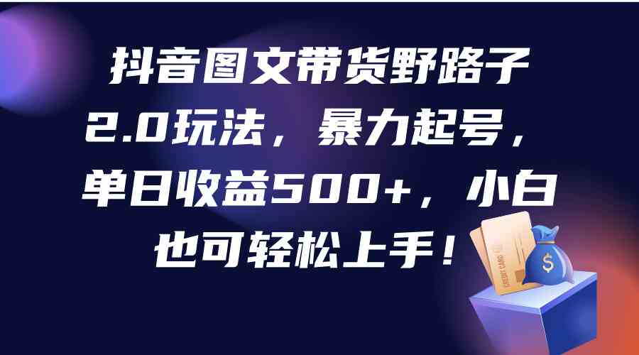 （9790期）抖音图文带货野路子2.0玩法，暴力起号，单日收益500+，小白也可轻松上手！-可创副业网