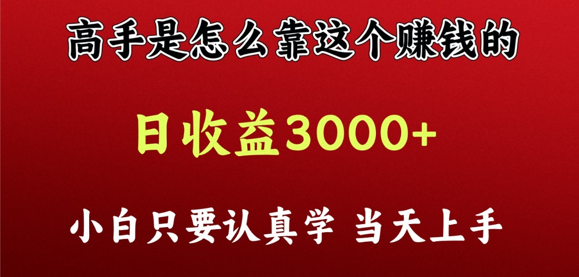 看高手是怎么赚钱的，一天收益至少3000+以上，小白当天上手-可创副业网