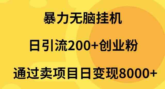 （9788期）暴力无脑挂机日引流200+创业粉通过卖项目日变现2000+-可创副业网