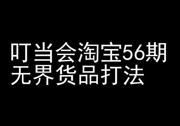 叮当会淘宝56期：无界货品打法-淘宝开店教程-可创副业网