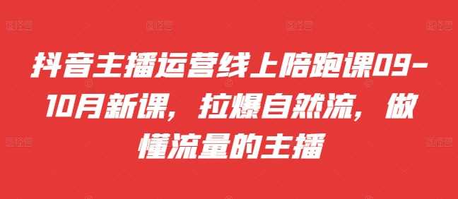 抖音主播运营线上陪跑课09-10月新课，拉爆自然流，做懂流量的主播-可创副业网