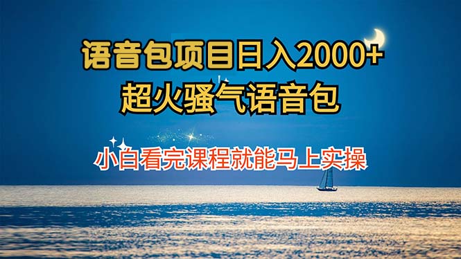 语音包项目 日入2000+ 超火骚气语音包小白看完课程就能马上实操-可创副业网