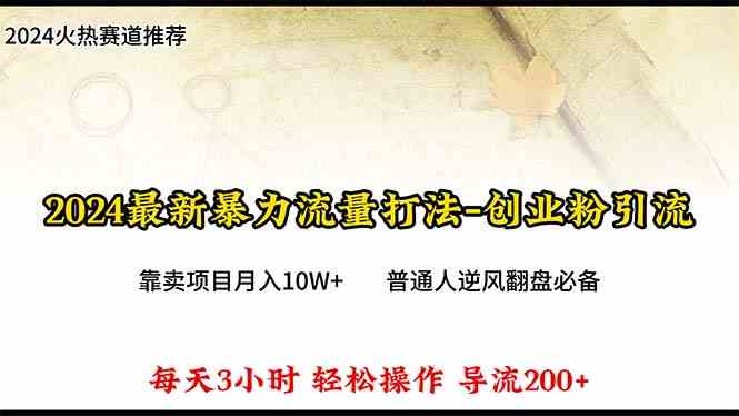 （10151期）2024年最新暴力流量打法，每日导入300+，靠卖项目月入10W+-可创副业网