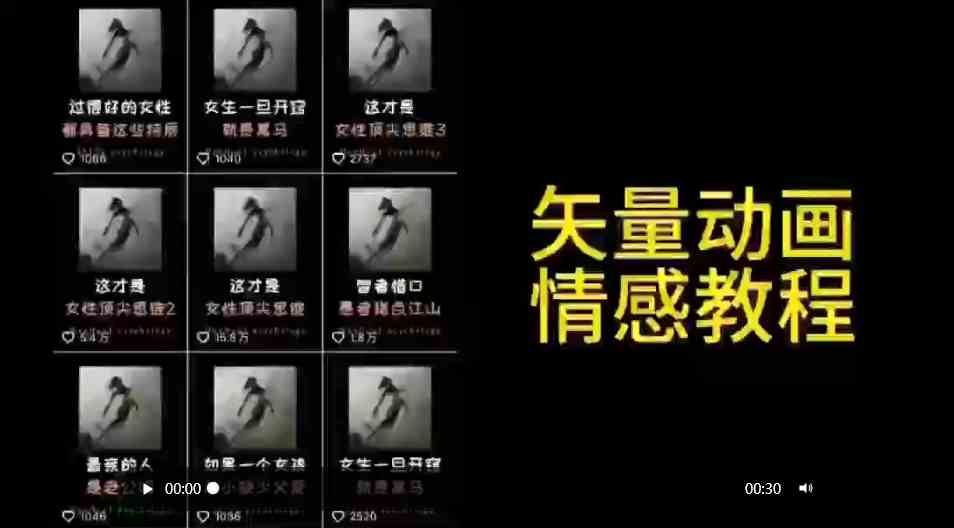 （9334期）矢量动画情感教程：高点赞涨粉，适合情感、思维、创业教育等赛道-可创副业网