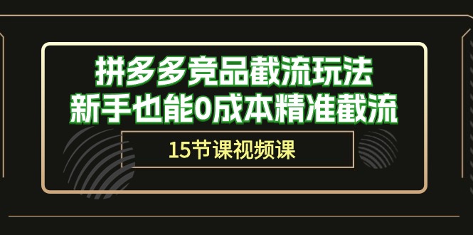 （10301期）拼多多竞品截流玩法，新手也能0成本精准截流（15节课）-可创副业网