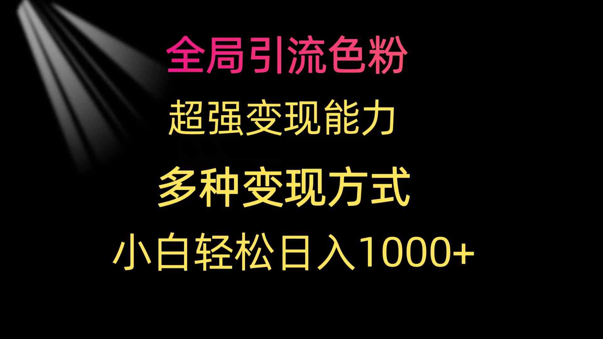 （9680期）全局引流色粉 超强变现能力 多种变现方式 小白轻松日入1000+-可创副业网