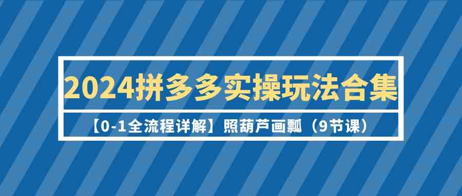 （9559期）2024拼多多实操玩法合集【0-1全流程详解】照葫芦画瓢（9节课）.-可创副业网