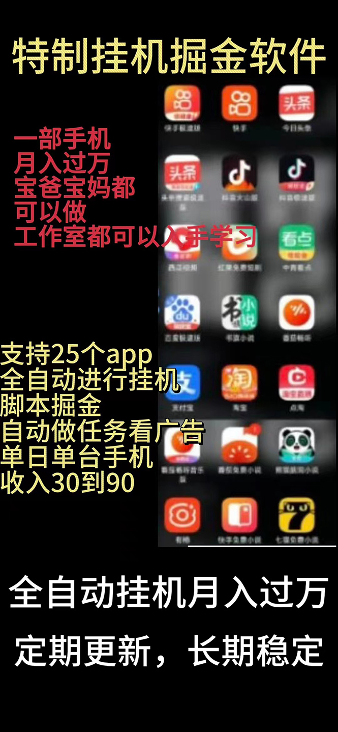 （10769期）挂机24小时轻松日入500+，欢迎大家来对接，特别适合宝爸宝妈工作室学生党-可创副业网