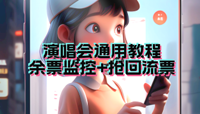 演唱会通用_余票监控+抢回流票（教程+软件）-可创副业网