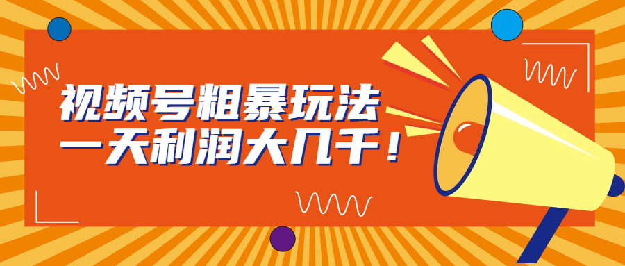 视频号粗暴玩法，一天利润大几千！-可创副业网