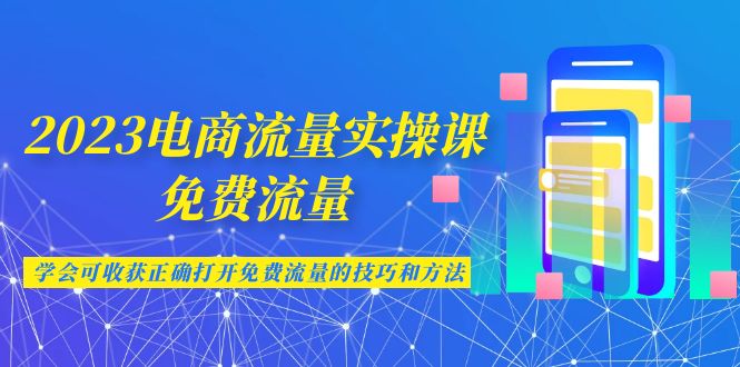 2023电商流量实操课-免费流量，学会可收获正确打开免费流量的技巧和方法-可创副业网