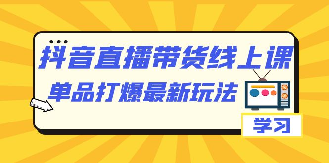 抖音·直播带货线上课，单品打爆最新玩法（12节课）-可创副业网