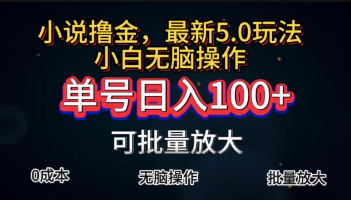 全自动小说撸金，单号日入100+小白轻松上手，无脑操作-可创副业网