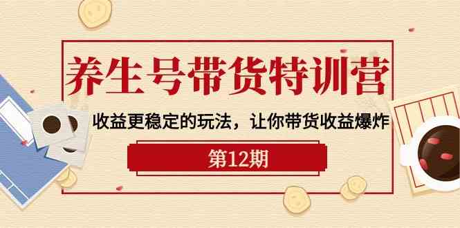 养生号带货特训营【12期】收益更稳定的玩法，让你带货收益爆炸（9节直播课）-可创副业网