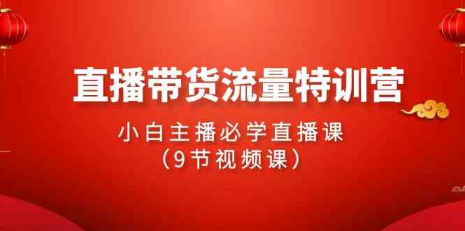 （9592期）2024直播带货流量特训营，小白主播必学直播课（9节视频课）-可创副业网