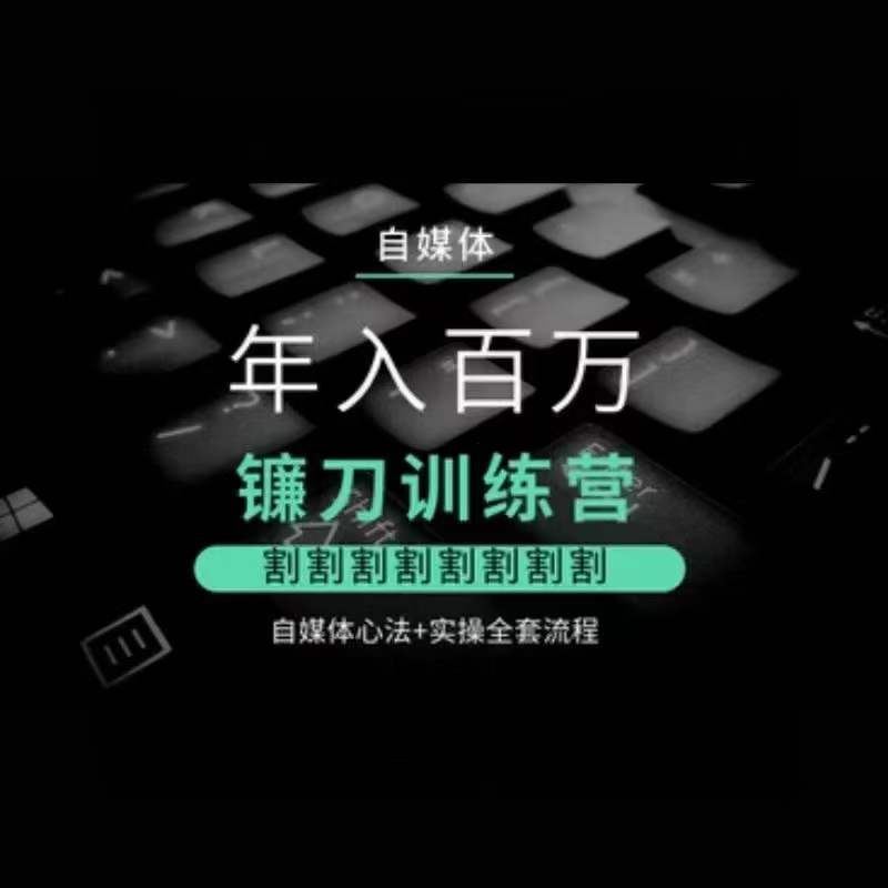 自媒体年入百万镰刀训练营，割割割割割割割割，自媒体心法+实操全套流程-可创副业网