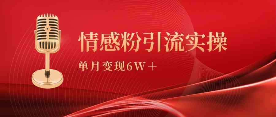 （9473期）单月变现6w+，情感粉引流变现实操课-可创副业网