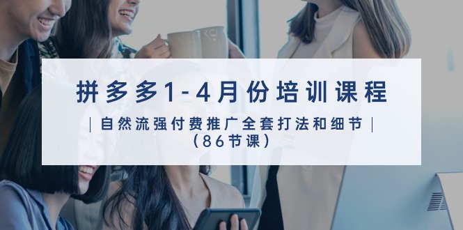 拼多多1-4月份培训课程，自然流强付费推广全套打法和细节（86节课）-可创副业网