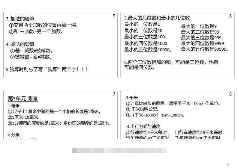 图片[2]-【人教三年级】数学上册必背笔记-可创副业网