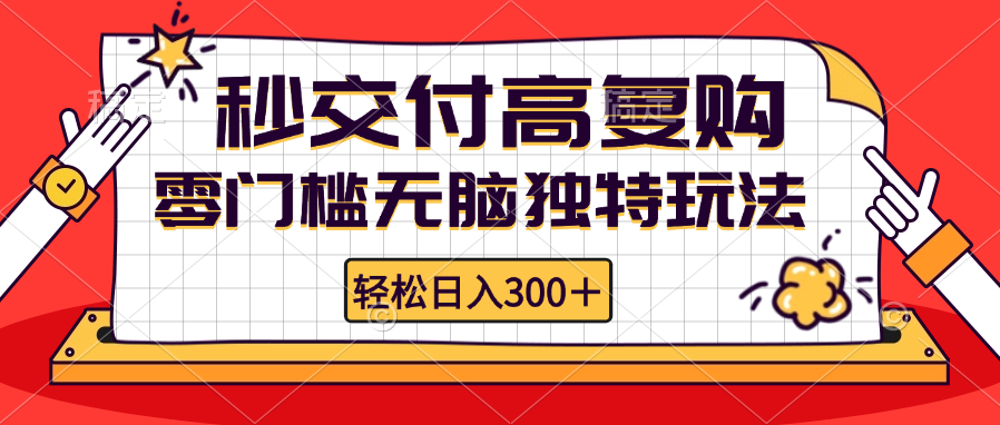 （12839期）零门槛无脑独特玩法 轻松日入300+秒交付高复购   矩阵无上限-可创副业网