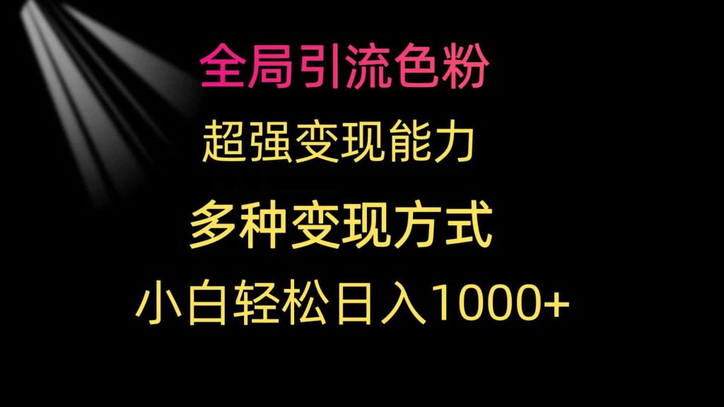 (9680期)全局引流色粉 超强变现能力 多种变现方式 小白轻松日入1000+-可创副业网