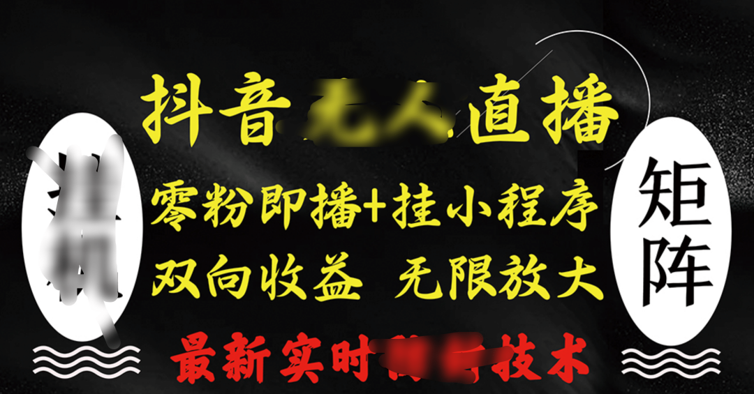 抖音无人直播最新独家玩法，小雪花+撸音浪双向收益，可矩阵放大-可创副业网
