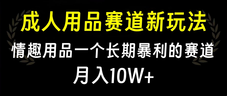 大人用品赛道新玩法，情趣用品一个长期暴利的赛道，月入10W+-可创副业网