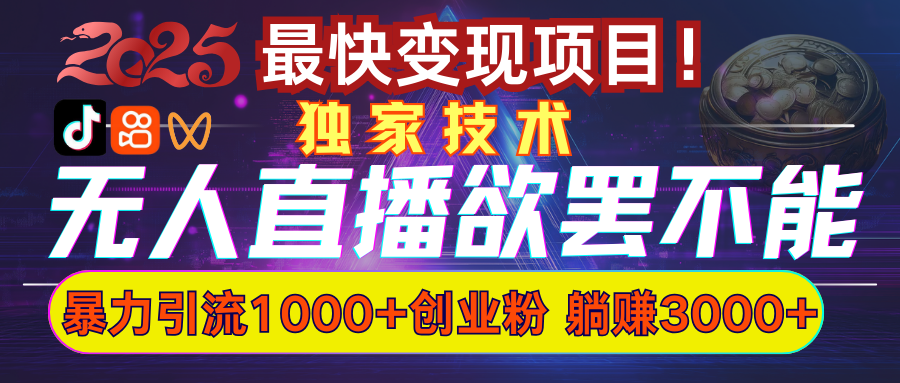 欲罢不能的无人直播引流，超暴力日引流1000+高质量精准创业粉-可创副业网