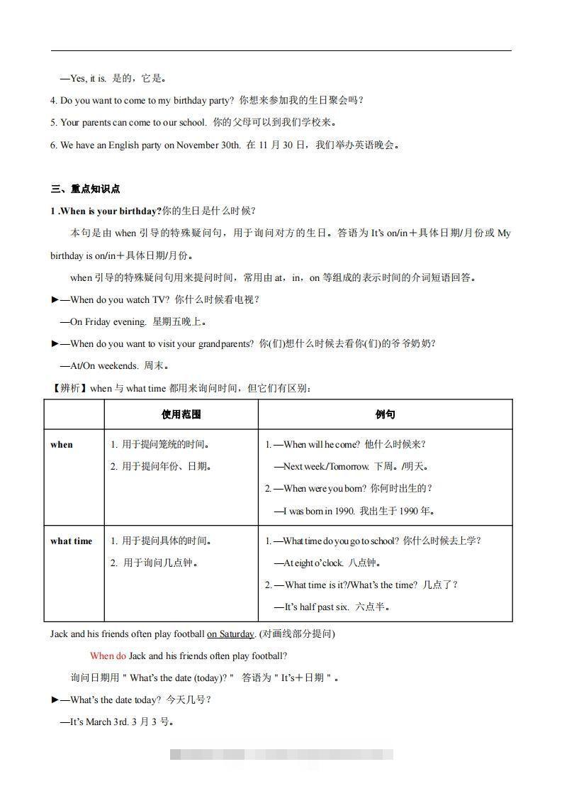 图片[2]-人教版英语七年级上Unit8Whenisyourbirthday？知识点_-可创副业网