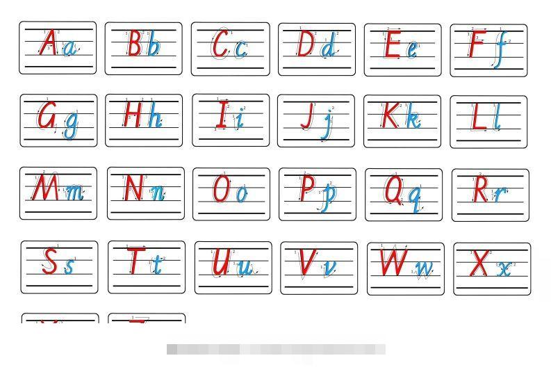 【控笔】字母描红+笔顺彩色款-可创副业网