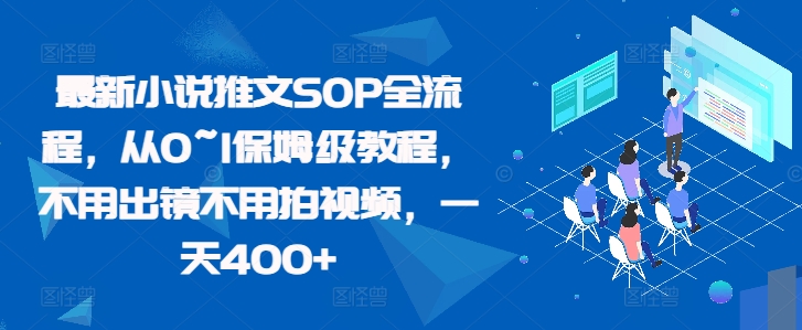 最新小说推文SOP全流程，从0~1保姆级教程，不用出镜不用拍视频，一天400+-可创副业网