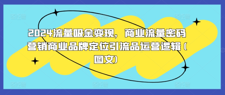 2024流量吸金变现，商业流量密码营销商业品牌定位引流品运营逻辑(图文)-可创副业网