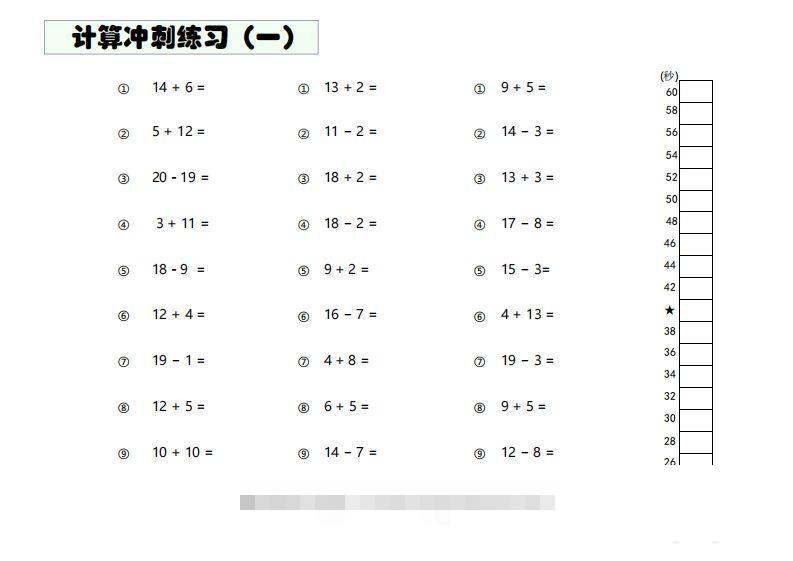 【数学】难度4：20以内加减混合闯关-可创副业网