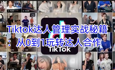 Tiktok达人管理实战秘籍：从0到1玩转达人合作-可创副业网