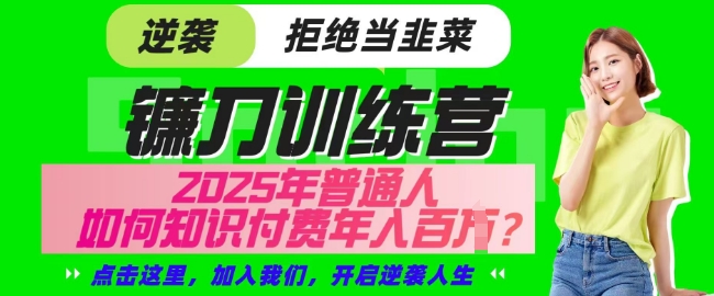 【网创项目终点站-镰刀训练营超级IP合伙人】25年普通人如何通过知识付费实现逆袭【揭秘】-可创副业网